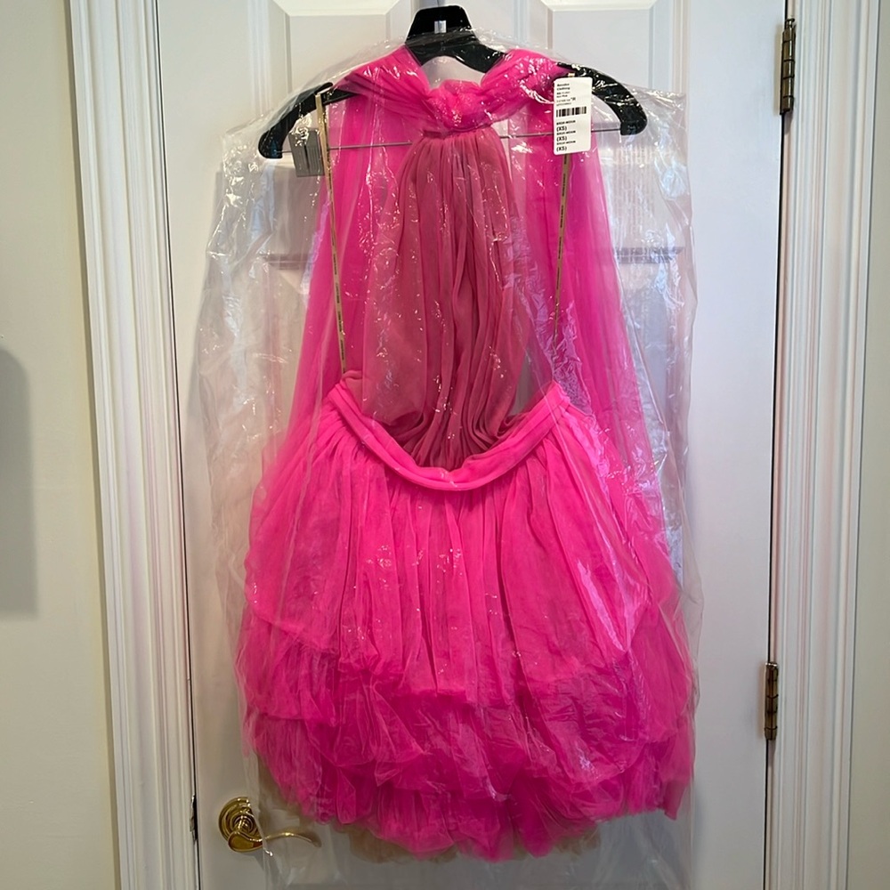 Brand new never worn XS Bronx and Banco tulle tiered halter mini dress